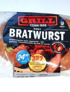 Prøv også Rema 1000 Røkt bratwurst.