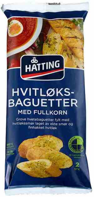 Prøv også Hatting Fullkorns hvitløksbaguette.