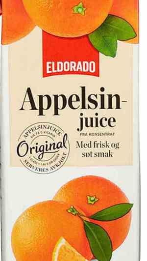 Prøv også Eldorado appelsinjuice.