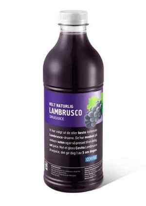 Prøv også Cevita helt naturlig lambrusco druejuice.