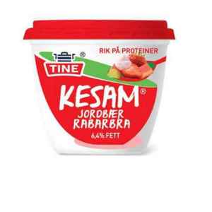 Prøv også Tine Kesam jordbær og rabarbra.
