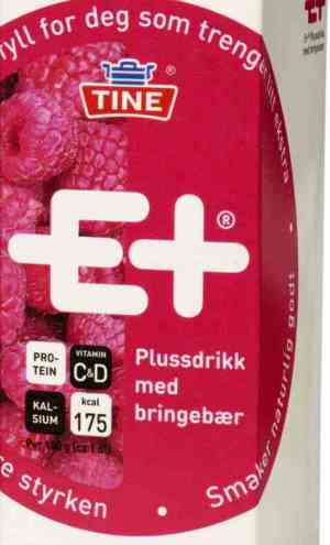 Prøv også Tine E+ drikk bringebær.