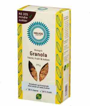 Prøv også Helios granola, havre, frukt og kokos.