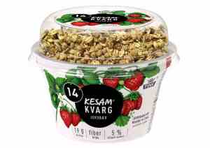 Prøv også Tine 14 kesam kvarg jordbær med topping.