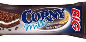 Prøv også Corny Müslibar Big milk dark and white.