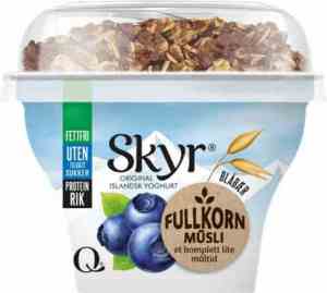 Prøv også Q skyr blåbær fullkornmüsli.