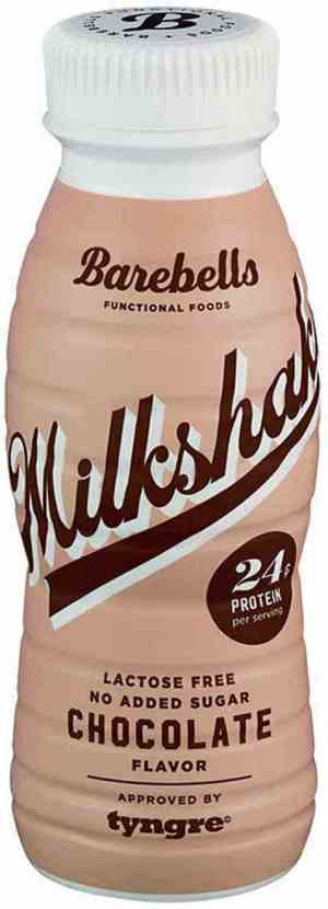 Prøv også Barebells milkshake choco.