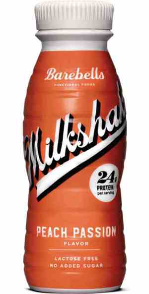Prøv også Barebells milkshake peach passion.