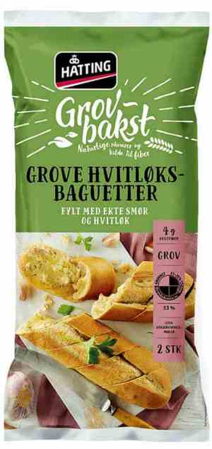Prøv også Hatting Grove hvitløksbaguetter 350gr.