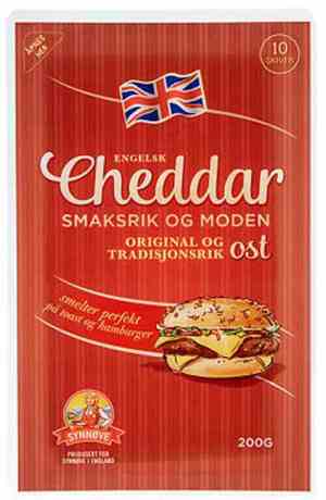 Prøv også Synnøve engelsk cheddar skivet 200gr.