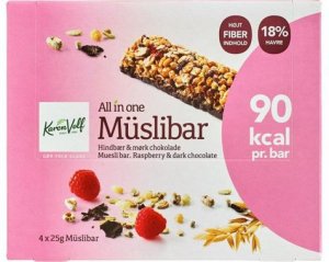 Prøv også Karen Volf muslibars hindbær og chocolate 100gr.