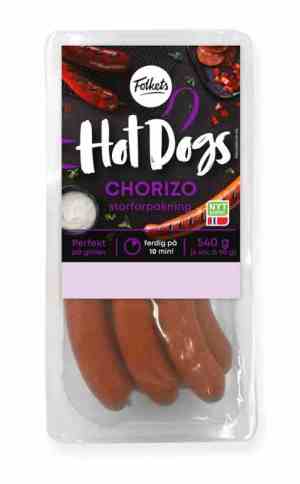 Prøv også Folkets chorizo 80% 540gr hot dogs.