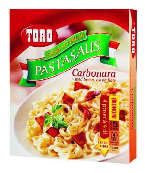 Prøv også Toro pastasus carbonara med bacon, ost og fløte..