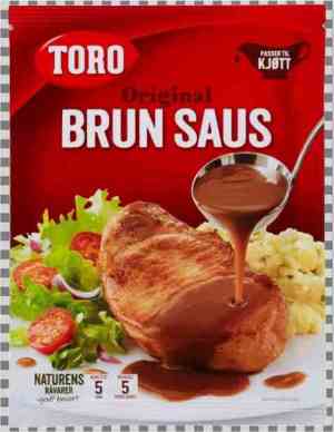Prøv også Toro brun saus uten løk pose tilberedt.