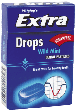 Prøv også Wrigleys Extra Drops Wild mint.
