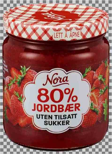 Bilde av Nora uten tilsatt sukker Jordbærsyltetøy.