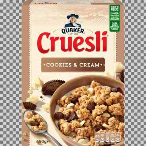 Bilde av Quaker crusli cookies and cream.