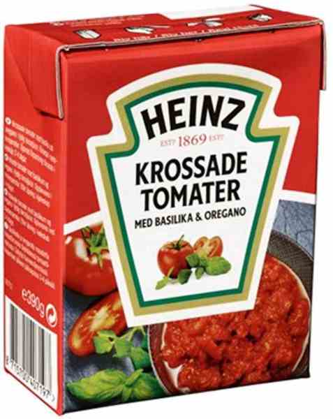 Bilde av Heinz Hakkede Tomater med Oregano og Basilikum.