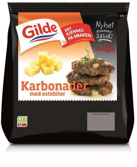 Bilde av Gilde karbonader med ostebiter.