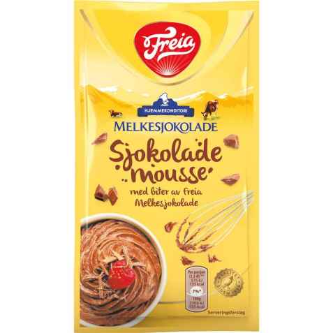 Bilde av Freia sjokolademousse med melkesjokoladebiter.