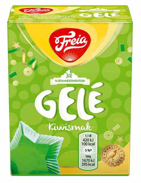 Bilde av Freia gele med kiwismak.
