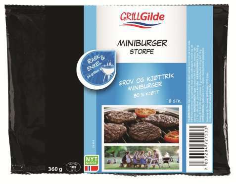Bilde av Gilde Miniburger med bacon og svin.