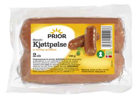Bilde av Prior Kjøttpølse uten skinn 180 gr.