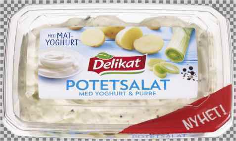 Bilde av Delikat potetsalat med yoghurt og purre.