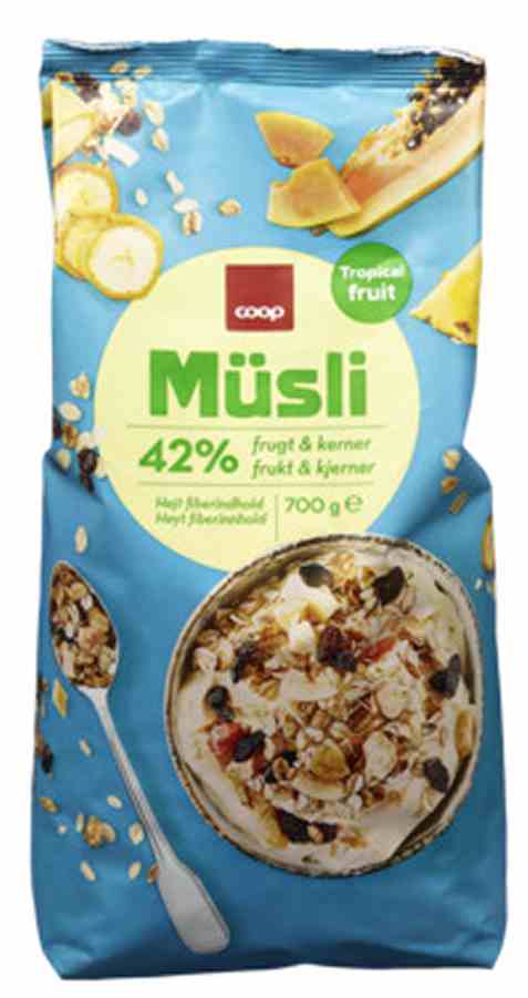 Bilde av Coop musli tropical fruit.