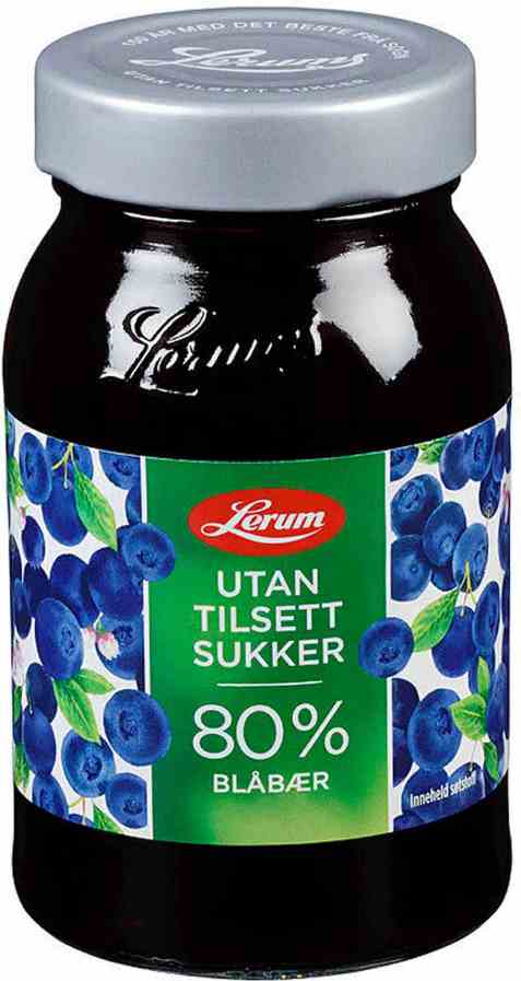 Bilde av Lerum blåbærsyltetøy utan tilsett sukker.