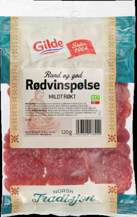 Bilde av Gilde Rødvinspølse.