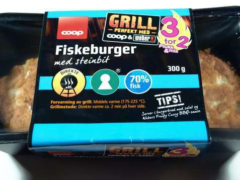 Bilde av Coop fiskeburger med steinbit.