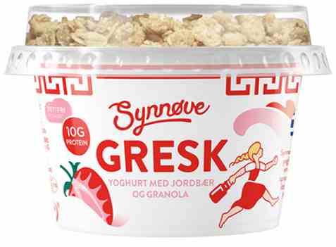 Bilde av Synnøve gresk yoghurt jordbær og granola.
