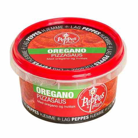 Bilde av Peppes Pizzasaus med oregano og hvitløk.