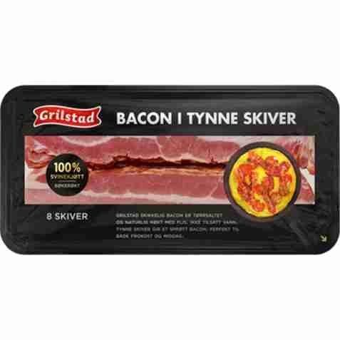 Bilde av Grilstad bacon i tynne skiver.