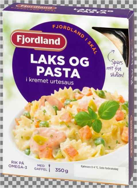 Bilde av Fjordland laks og pasta i kremet urtesaus.