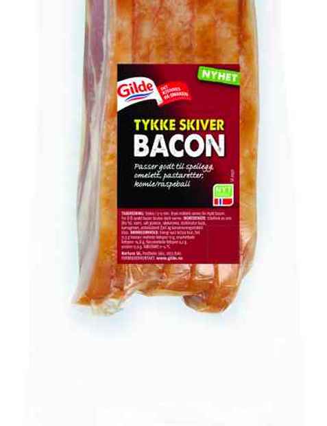 Bilde av Gilde Bacon med svor tykke skiver.