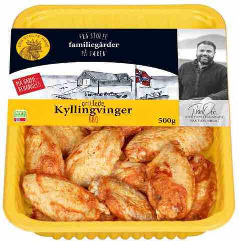 Bilde av Den stolte hane grillede kyllingvinger.