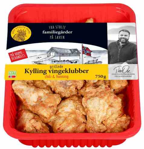 Bilde av Den stolte hane grillede vingeklubber chili og honning.