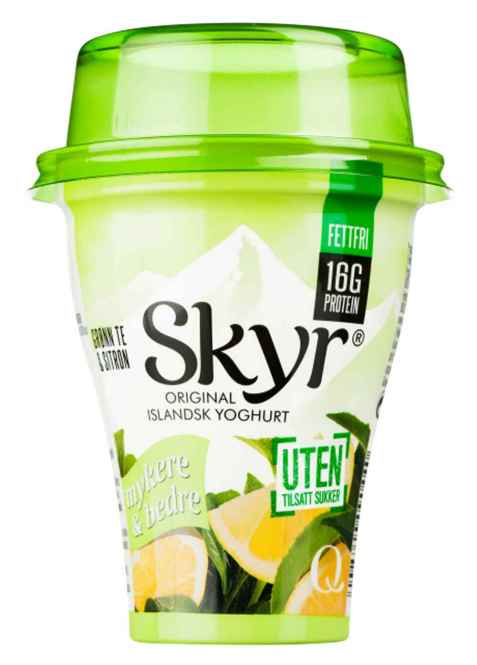 Bilde av Q skyr Grønn te og sitron.