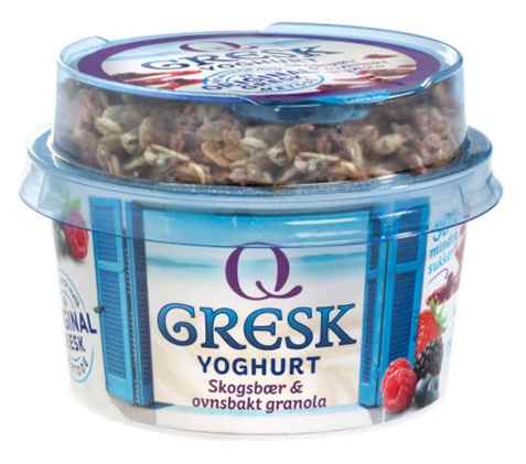 Bilde av Q gresk yoghurt skogsbær og granola.