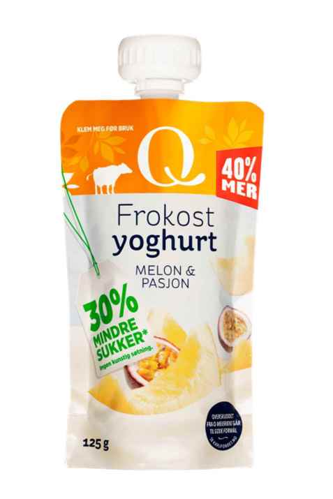 Bilde av Q Frokostyoghurt Melon og pasjon 125g.