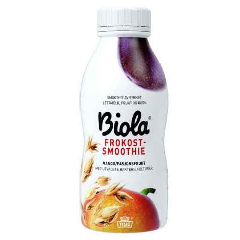 Bilde av Tine Biola frokostsmoothie mango pasjonsfrukt.