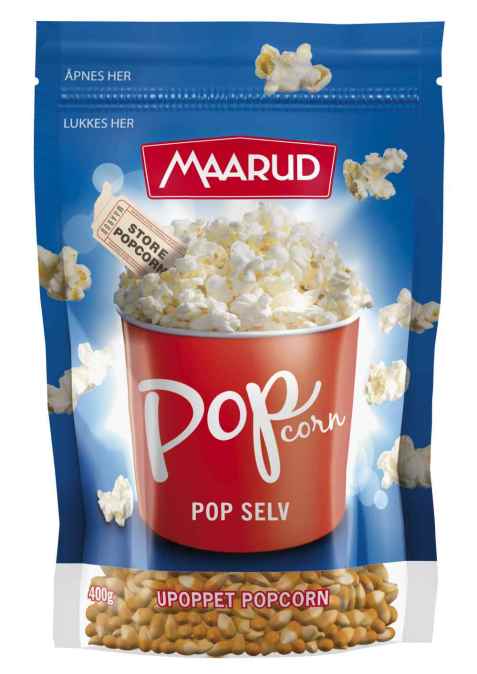 Bilde av Maarud upoppet popcorn.