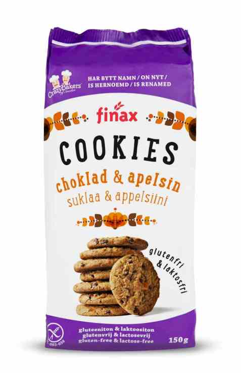 Bilde av Finax glutenfri choklad og appelsin cookies.
