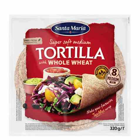 Bilde av Santa Maria tortilla whole wheat medium.