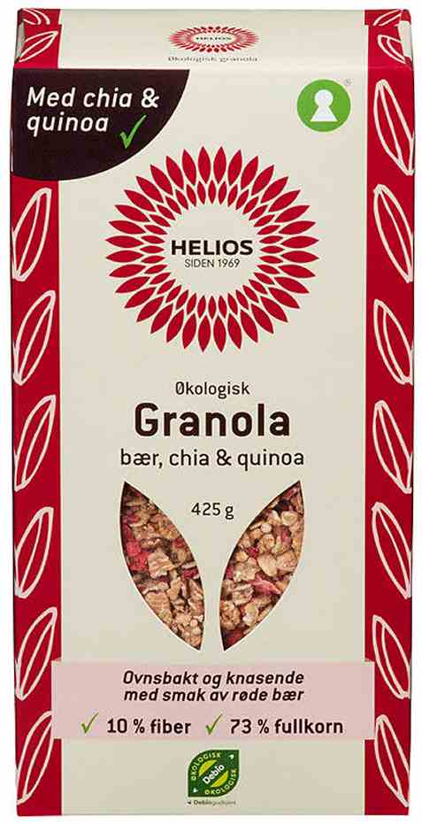 Bilde av Helios granola, bær, chia og quinoa.