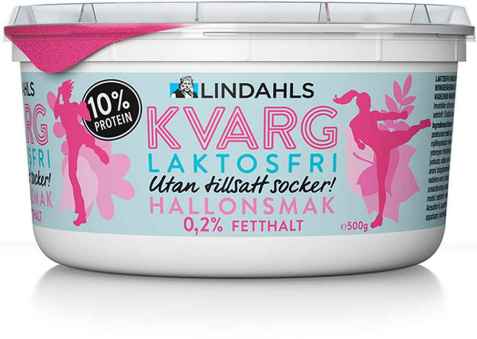 Bilde av Lindahls laktosefri kvarg bringebærsmak.