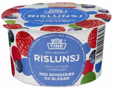 Bilde av Tine Rislunsj med bringebær og blåbær.