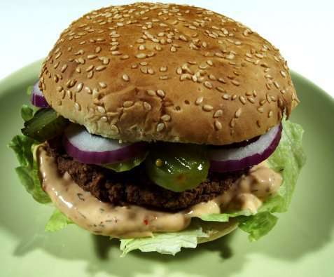 Bilde av Vegetarburger, hjemmelagd.